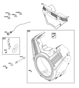 Blower Housing Group Diagram and Parts List for 542477-2226-J1 400000 - 699999 Briggs and Stratton Engine